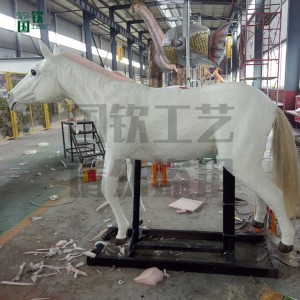 專業加工定制仿真皮毛動物模型 仿真馬擺件 影視道具用電動機械馬
