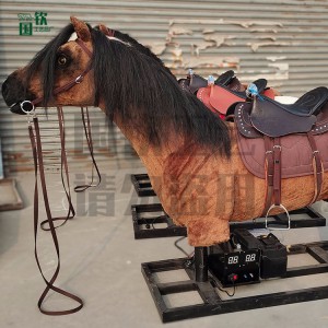專業加工定制仿真皮毛動物模型 仿真馬擺件 影視道具用電動機械馬