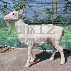 仿真山羊 餐廳影視道具 仿真奶山羊模型 皮毛動物擺件