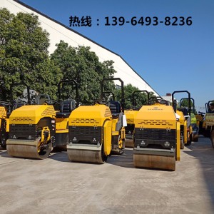 水穩層橡膠廠壓實1噸1.5噸2噸3噸4噸壓路機 座駕式壓路機 雙棍鋼輪小型壓路機