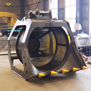 現貨供應挖機洗沙斗 旋轉式滾筒篩分斗