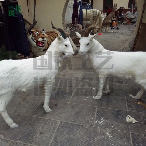 仿真山羊模型擺件 裝飾道具皮毛動物工藝品 影視道具
