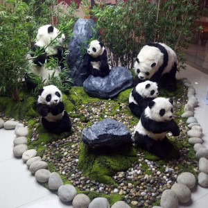 仿真熊貓 園林景區商場擺件 動物生態場館博物館 影視道具