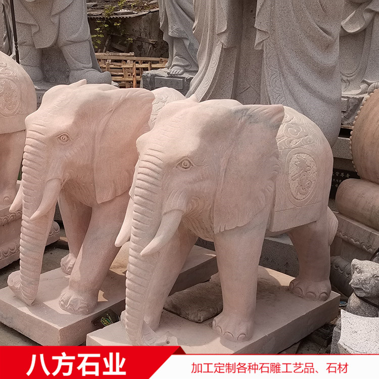 漢白玉大象 獅子 酒店景區(qū)門口石雕動物擺件