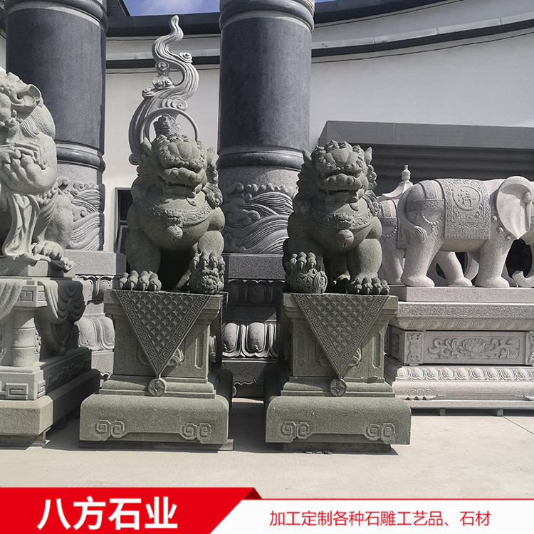 青石石雕麒麟 貔貅 酒店景區(qū)門口石雕動(dòng)物擺件